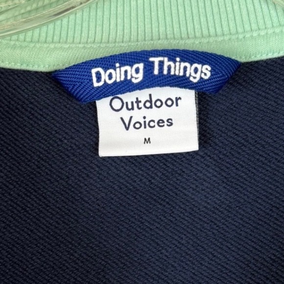 OUTDOOR VOICES Women's 100% Cotton Cropped 1/2 Zip Colorblock Sweatshirt, Size M - Picture 6 of 8